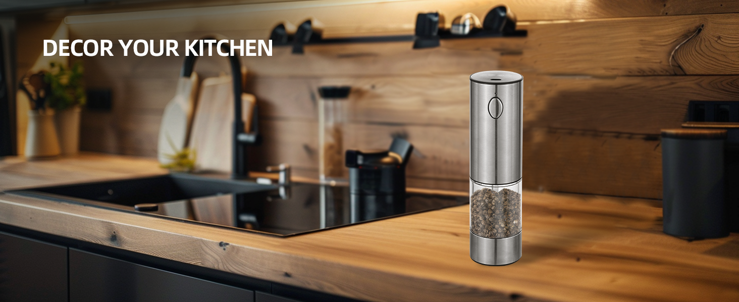 Електричний набір для солі та перцю з зарядною станцією, об'єм 110 мл, перезаряджувана солянка з 5 рівнями, керамічна млинка з щіткою (1 упаковка)