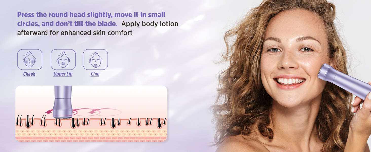 Електричний епілятор для жінок: безболісний пристрій для догляду за тілом, обличчям, зоною бікіні, ногами та під пахвами. Портативний, акумуляторний (рожеве золото, фіолетовий)