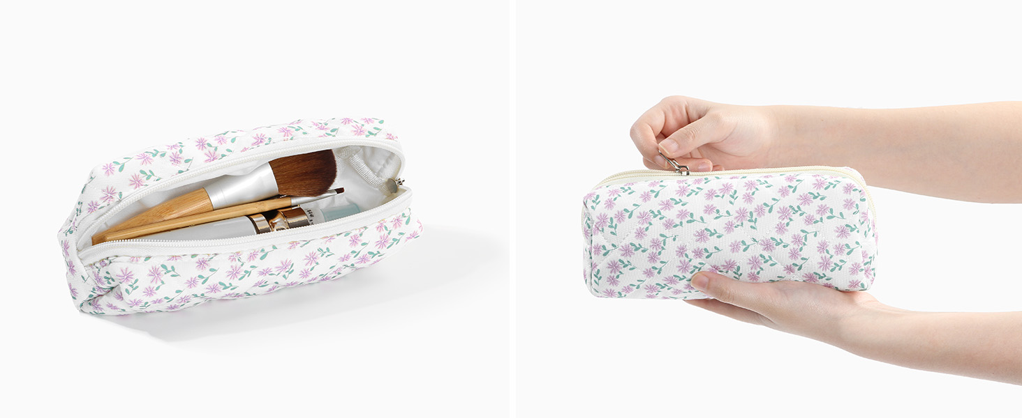 Набір косметичок 3 шт. з квітковим принтом для жінок та дівчат | Косметичка для подорожей та повсякденного використання | Набір косметичок з вишивкою (фіалково-павлинний)