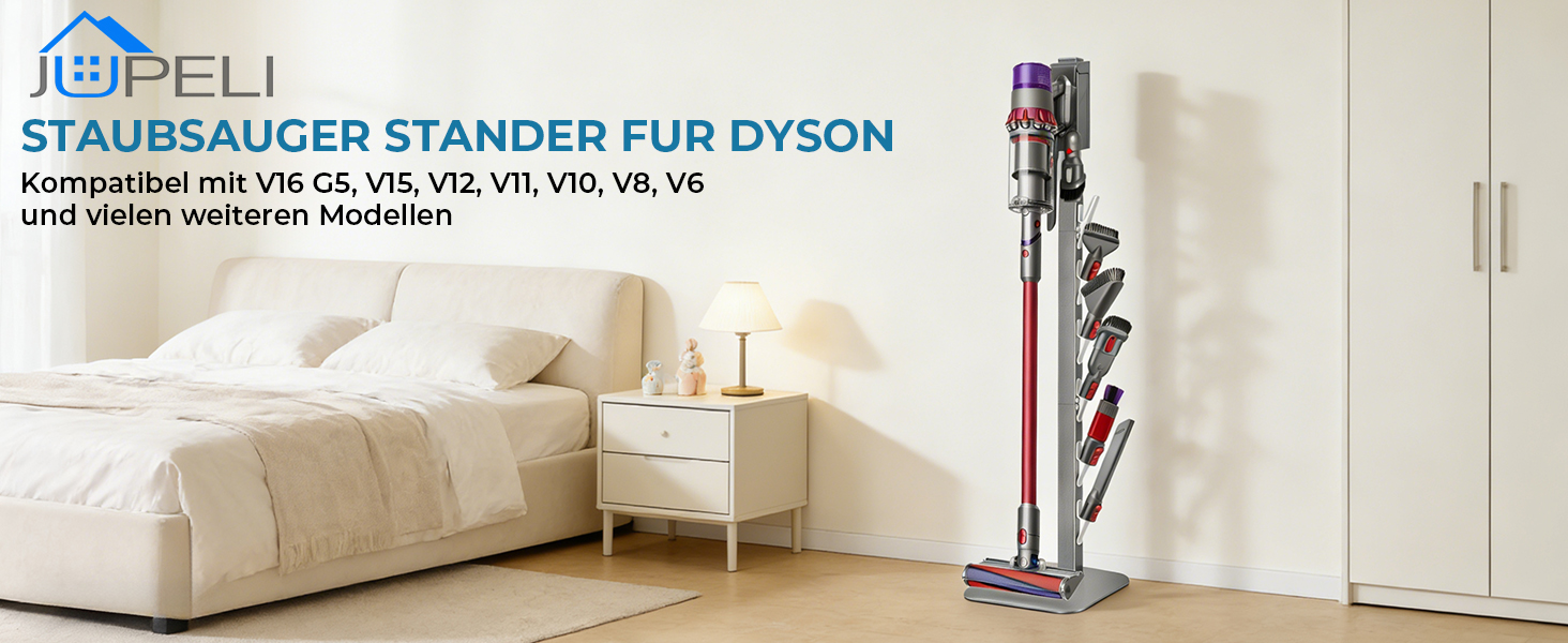 Підставка для пилососа Dyson V16, Gen5, V15, V12, V11, V10, V8, V7, V6 – металева, настільна, з 4 гаками, без свердління, срібляста