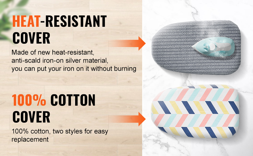 Гладильна дошка з парою VEVOR, 2 шт., з підставкою для праски, розкладний стіл, 1100 x 334 мм, 7 рівнів висоти, 20 кг, бежевий