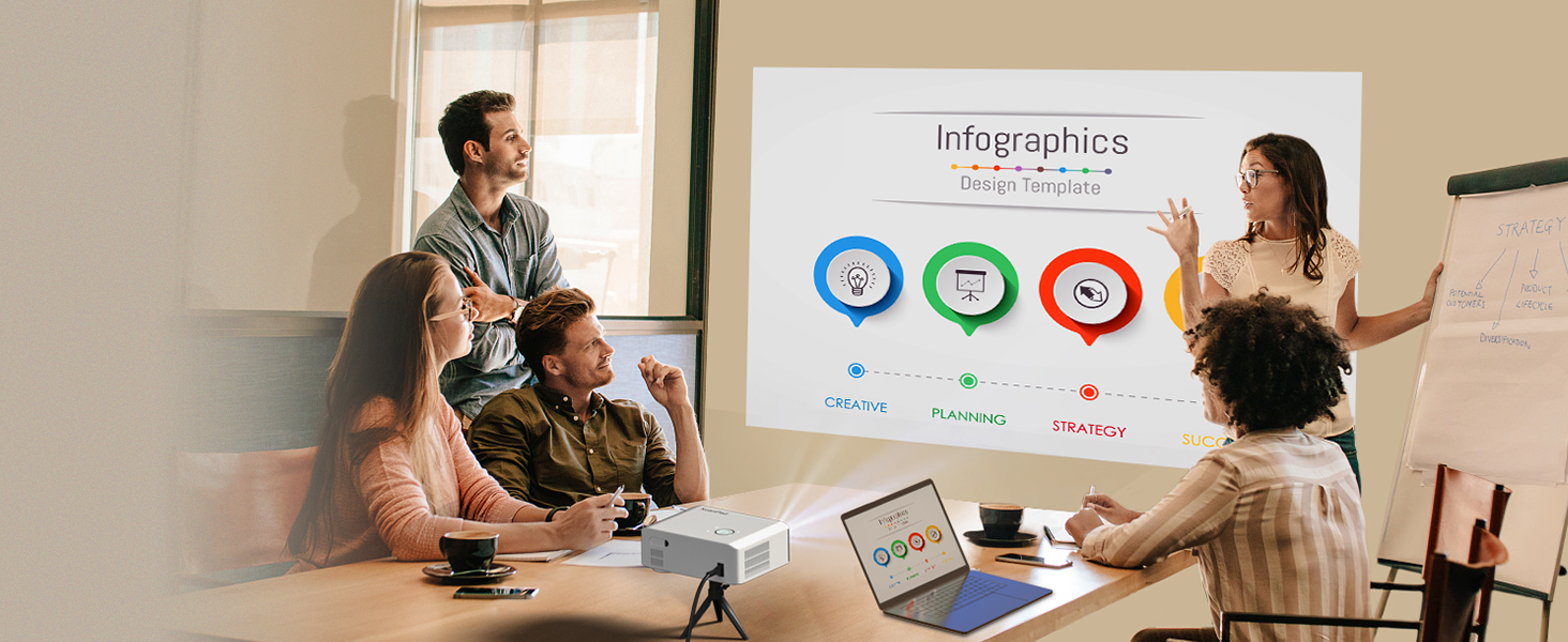 Проектор Smart Beamer 4K з автофокусом TOF 28000L, WiFi6, Bluetooth, обертання 210°, для кінотеатру вдома та на вулиці, сумісний з Netflix, PC, мобільним телефоном