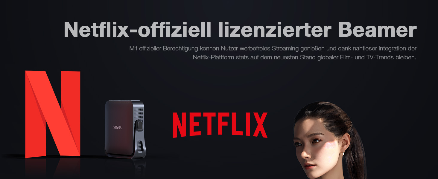 Міні-проектор Smart Beamer 4K з автофокусом та корекцією трапецеїдальних спотворень. Підтримка Netflix, WiFi6, Bluetooth, 25000 люмен, Full HD 1080P. 360° обертання для дому та вулиці. Сумісний з телефоном. Модель A-25000L