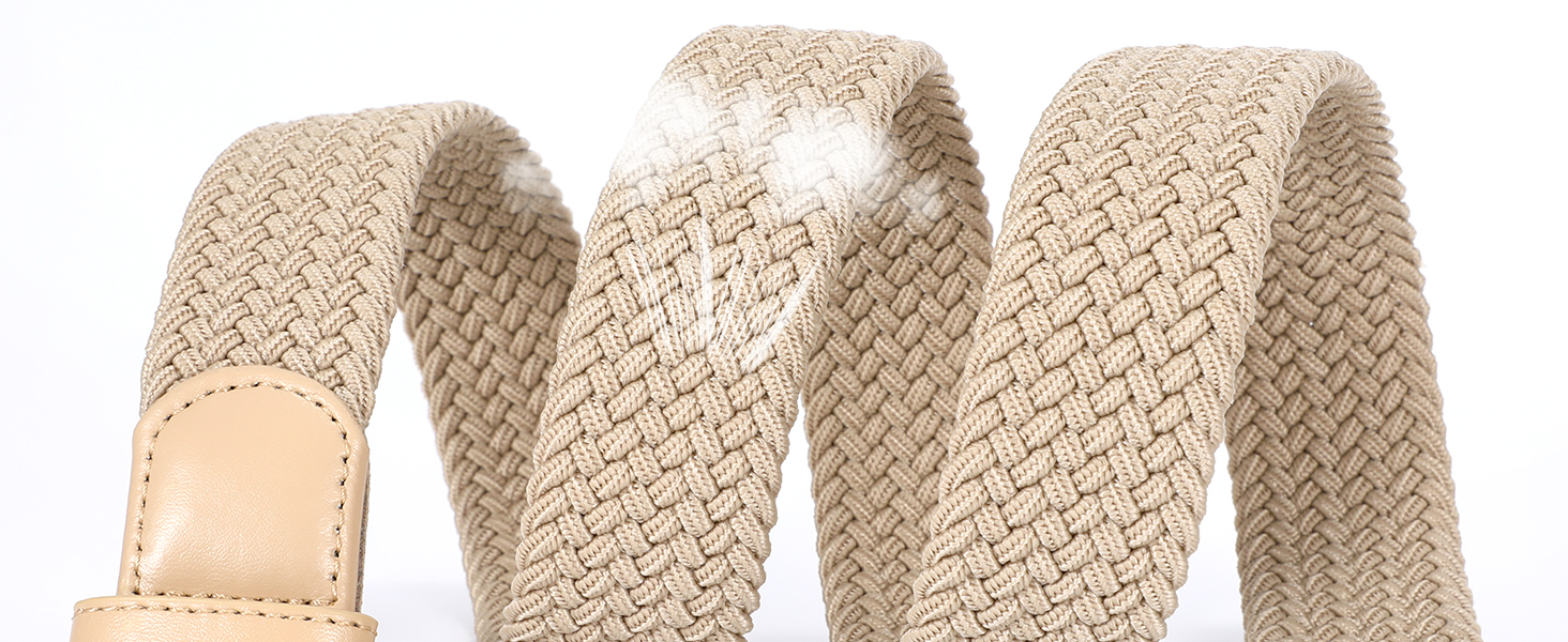 Плетений ремінь WERFORU: еластичний жіночий/чоловічий ремінь з пряжкою кольору хакі, 110 см