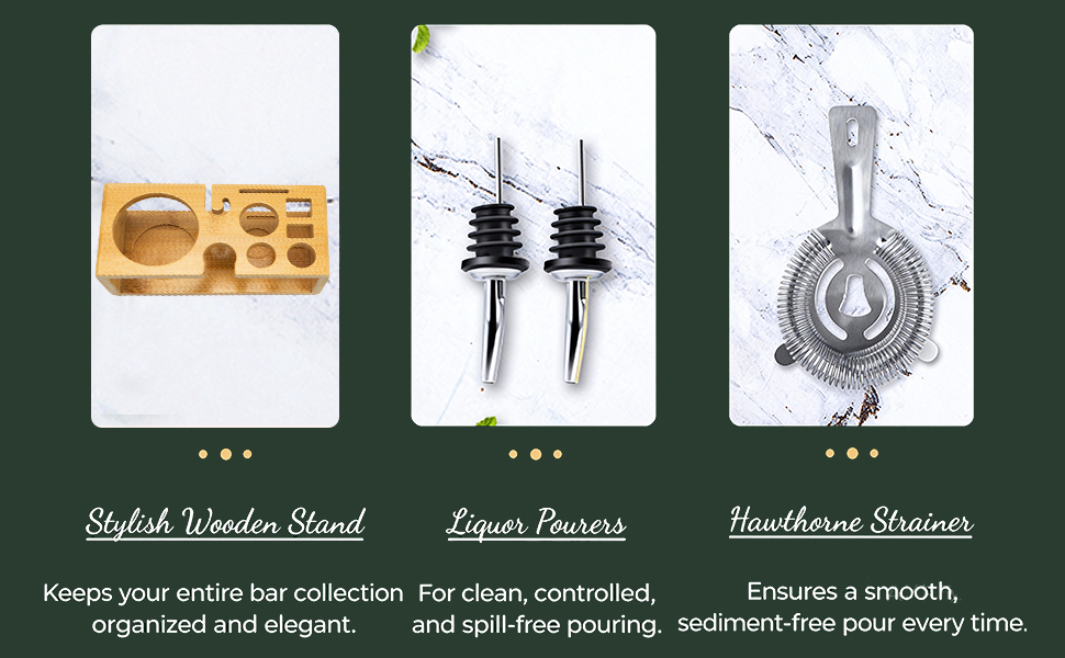 Набір для коктейлів преміум класу Boston Shaker, 16 предметів: шейкер, мадлер, відкривачка для пляшок, аксесуари для бару (чоловікам та жінкам)