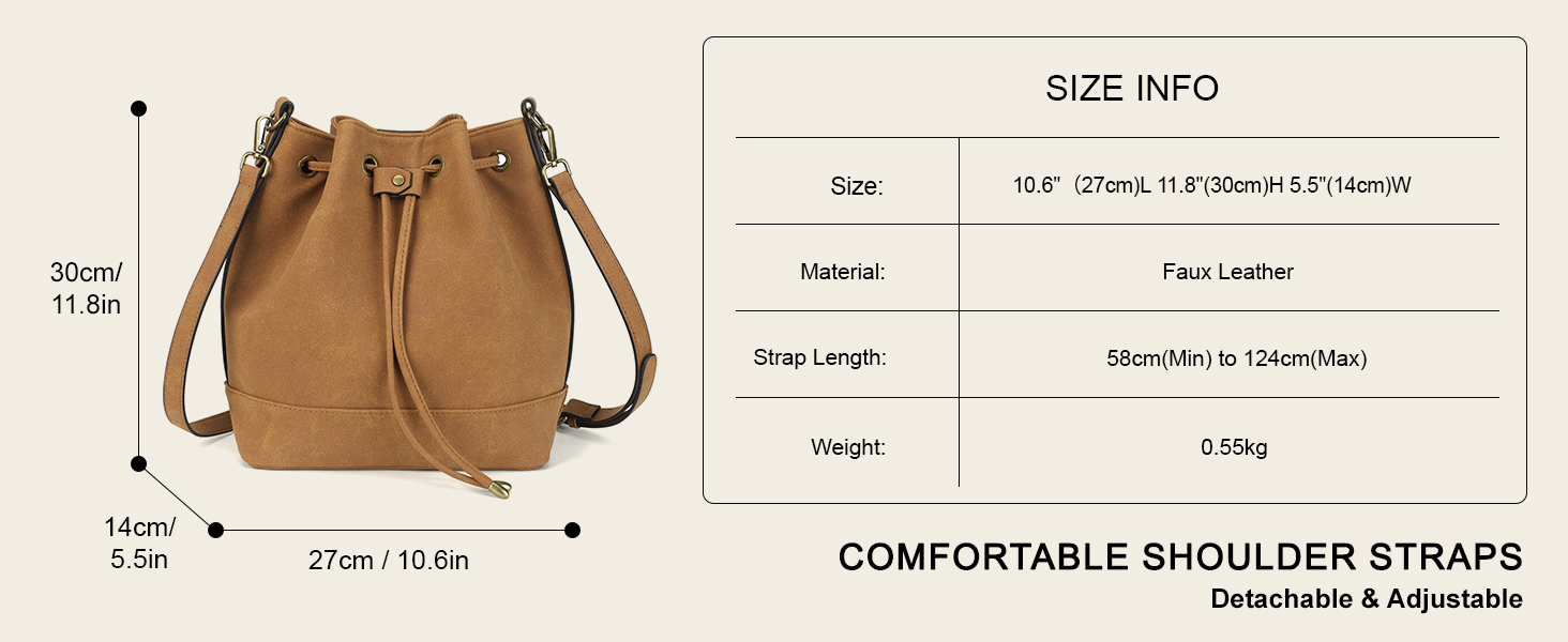 Сумка жіноча AFKOMST через плече, велика м'яка сумка-шопер з двома ременями (темно-коричнева)