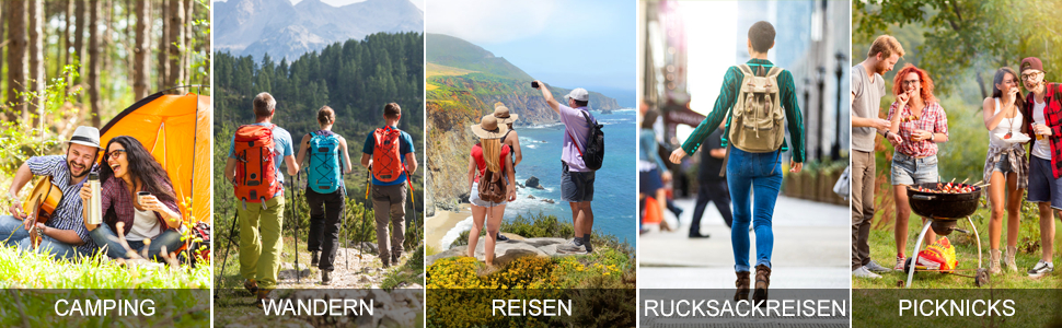 Набір посуду для кемпінгу Lixada: каструля, плитка, столові прилади (2-3 особи), для пікніків та BBQ