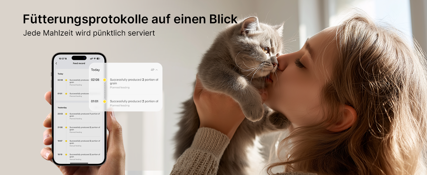 Автоматичний годівниця для котів та собак 5L з Wi-Fi, керування через додаток, 1-10 прийомів їжі на день