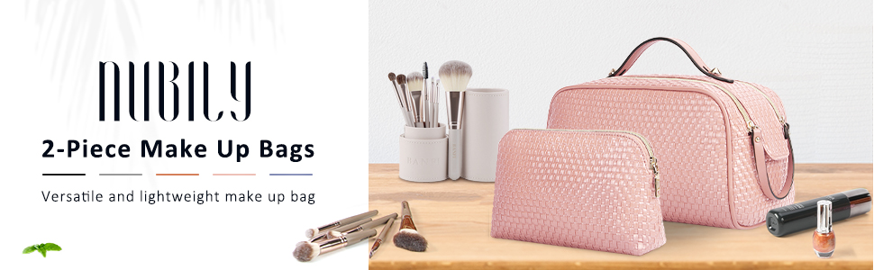 Косметичка NUBILY для подорожей: 2 шт. водовідштовхуваних культбагелів на блискавці (чорний)