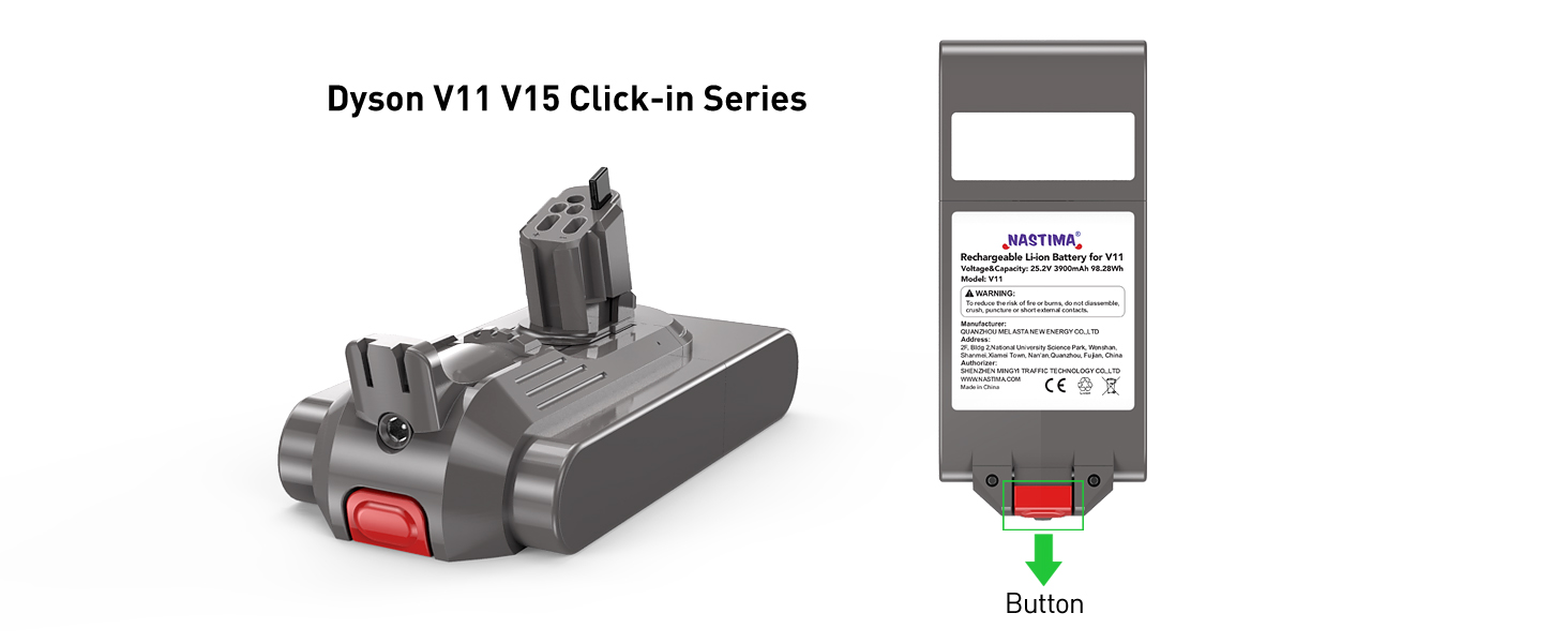 Акумулятор NASTIMA 25,2V 3900mAh Li-ion для пилососів Dyson V11, V15 (970425-01, 970938-01)