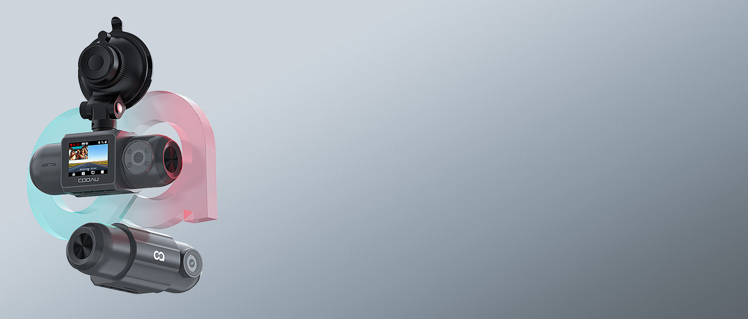 Відеореєстратор COOAU D30S 4K з GPS, WiFi, двома камерами (передньою 4K та внутрішньою 2.5K), інфрачервоною нічною зйомкою, G-сенсором, паркувальним режимом та підтримкою карт пам'яті до 256GB