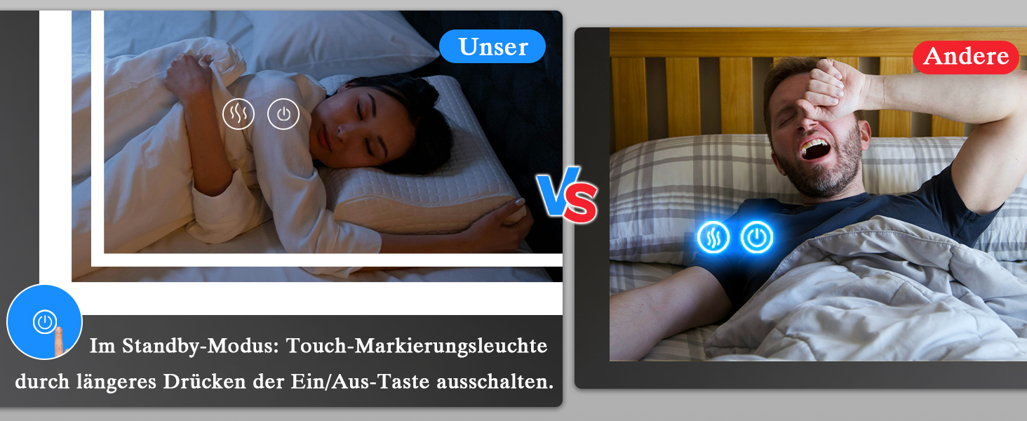 Дзеркало для ванної кімнати з підсвічуванням LED, антизапітніння, сенсорний вимикач, регулювання яскравості, 3 кольори світла, овальне, 50x70 см