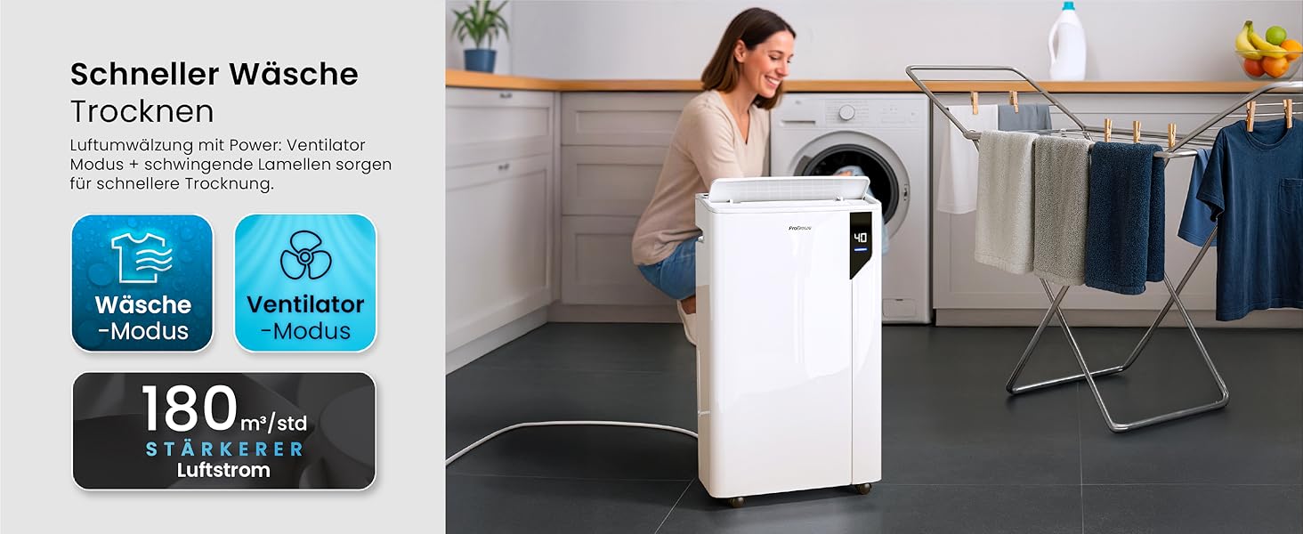 Електричний осушувач повітря ProBreeze 12L - для дому, 20 м², з таймером та датчиком вологості