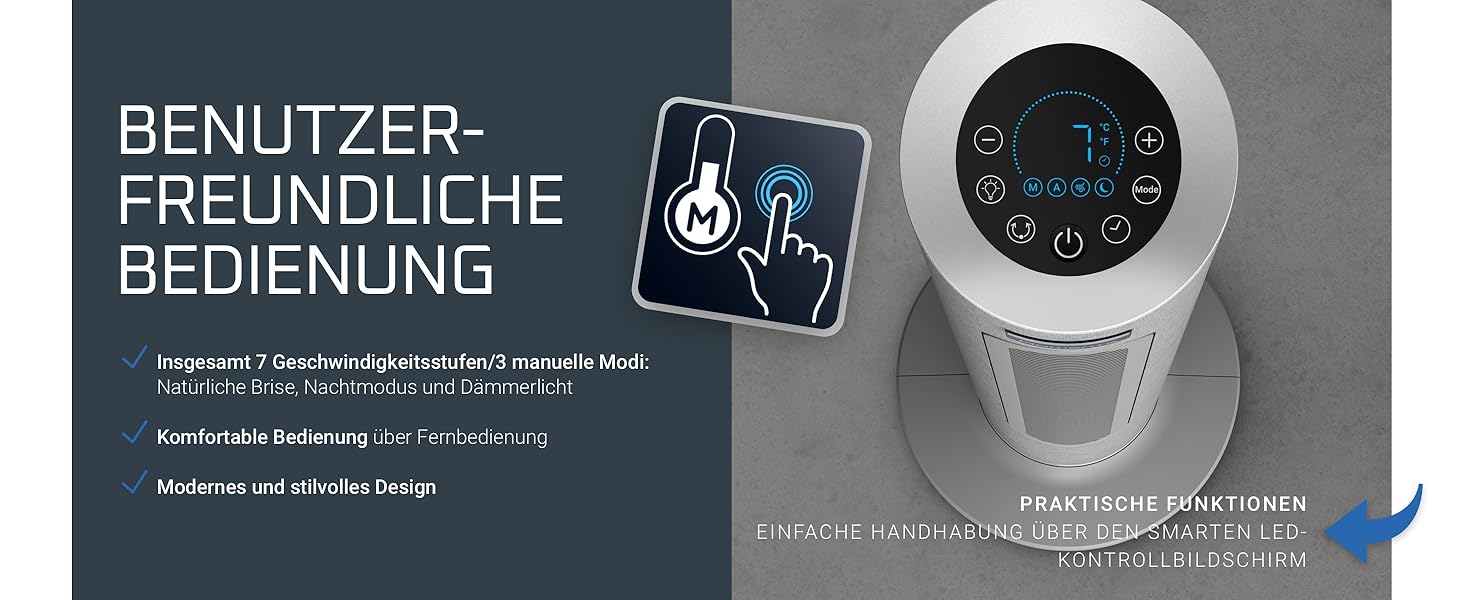 Вентилятор Rowenta Eole Infinite VU6620: тихий, потужний, з таймером та горизонтальною осциляцією | Чорний