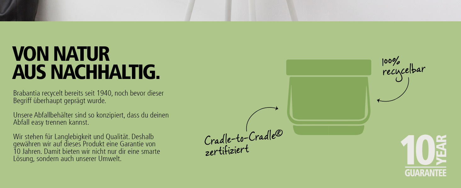 Сміттєвий кошик Brabantia Sort & Go з кришкою, 16 л, Jade Green (світло-зелений) — компактний контейнер для сортування відходів та тари