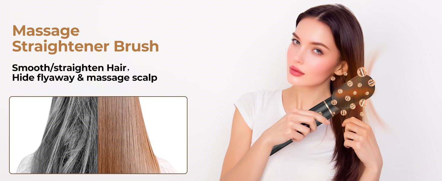 Набір для укладки волосся Souvik: щітка-фен, плойка, об'єм, сушка. Чорний