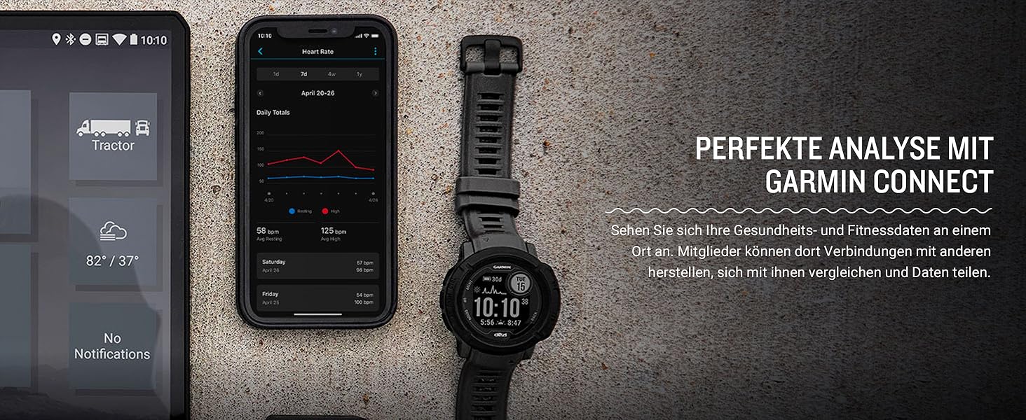 Garmin Instinct 2 Solar – смарт-годинник з GPS, сонячною зарядкою, 45 мм, сірий, для спорту та фітнесу