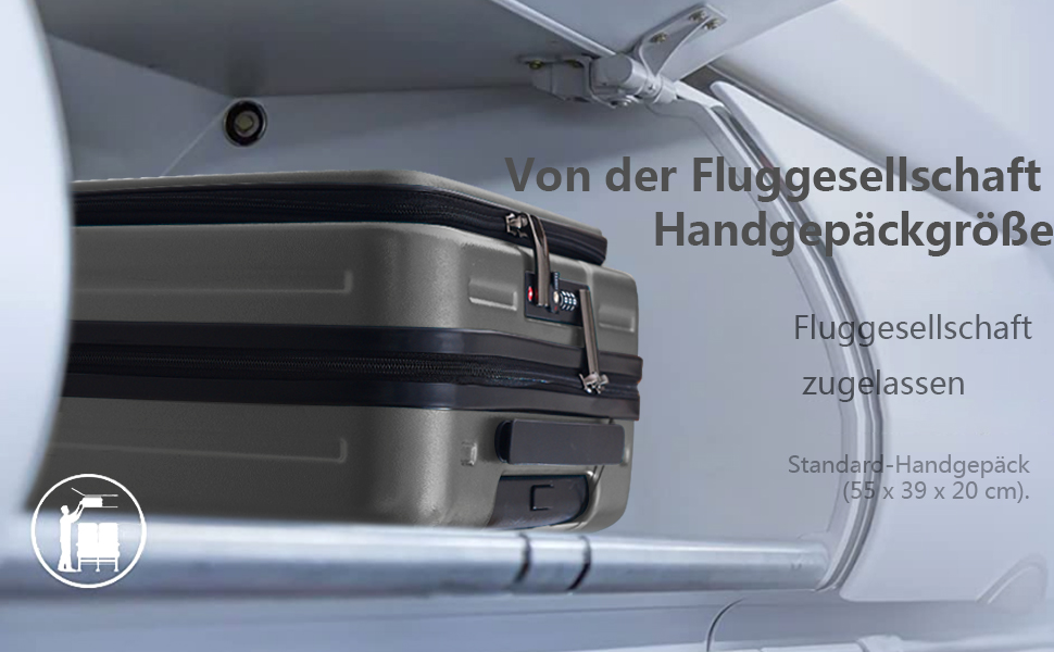 Набір валіз TydeCkare 20/28' (55/66/76 см): 20' ручна валіза з кишенею для ноутбука, 28' велика валіза 101л, ABS+PC, з TSA замком, помаранчевий (темно-сірий), 3 шт.