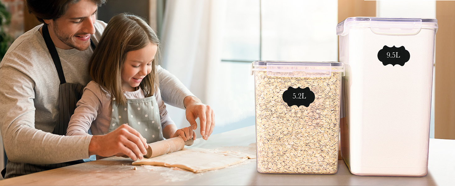 Набір контейнерів для зберігання GoMaihe, 2.5л*6 шт + 5.2л*4 шт. Герметичні контейнери для кухні, органайзери для продуктів, зберігання круп, кави, макаронів