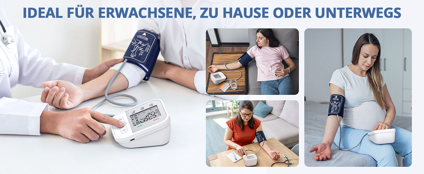 Автоматичний тонометр на плече з LCD-дисплеєм та регульованою манжетою (22–42 см), One-Touch, перловий колір