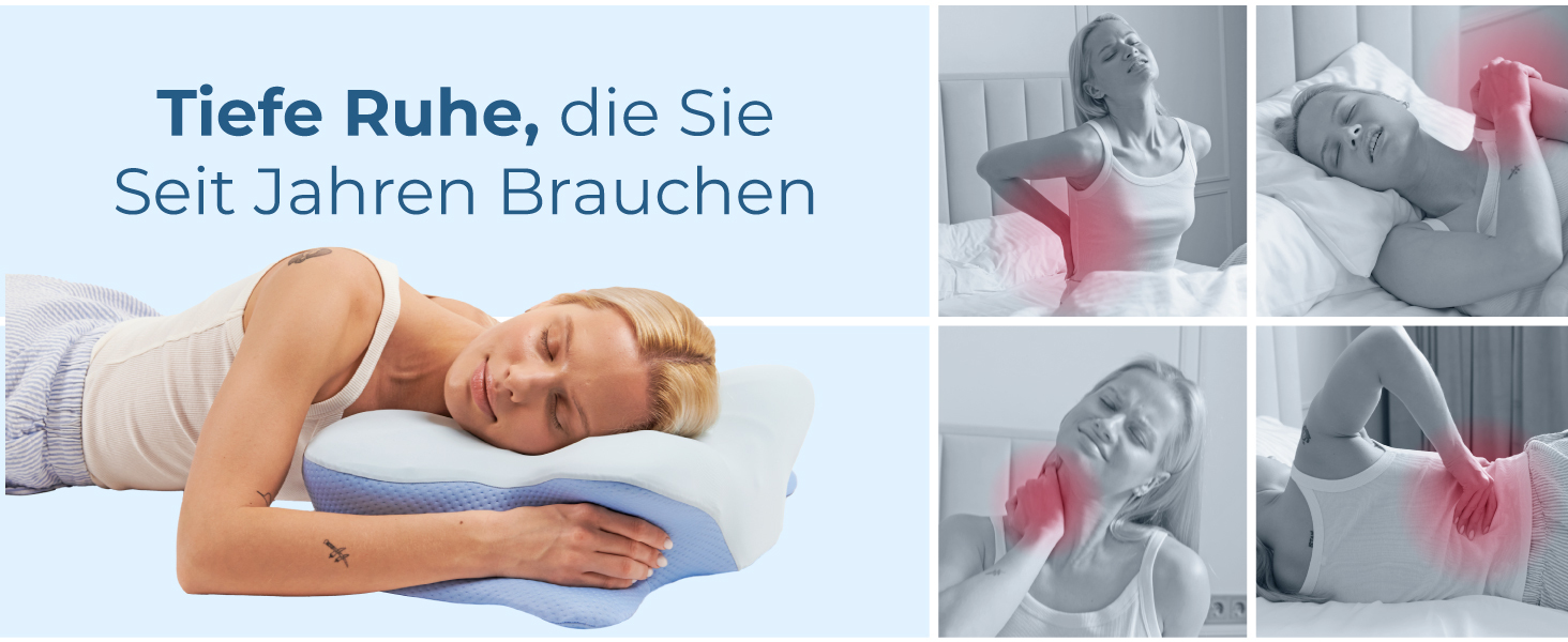 Подушка Derila Ergo з Memory Foam для шиї та сну на боці, спині та животі (1 шт) 54x36x12 см