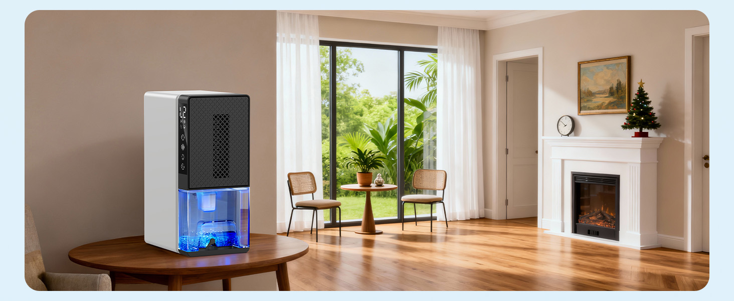 Електричний осушувач повітря 28dB, 2.3L, з фільтром, таймером, для дому та відпочинку