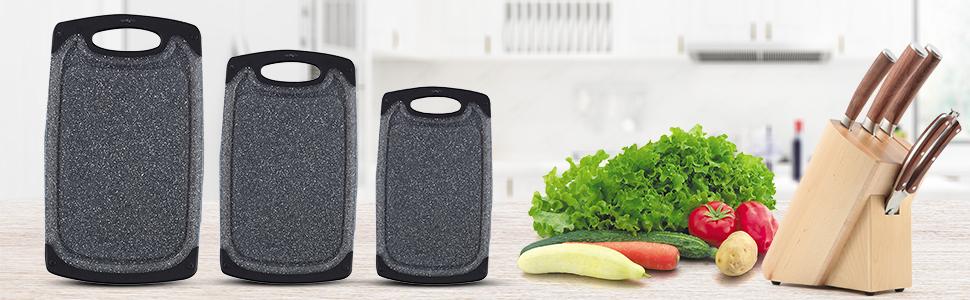 Набір обрізних дощок KIMIUP з пластику, 3 шт., з неслизькими ручками, BPA-Free, для кухні, набір, миючі в посудомийній машині