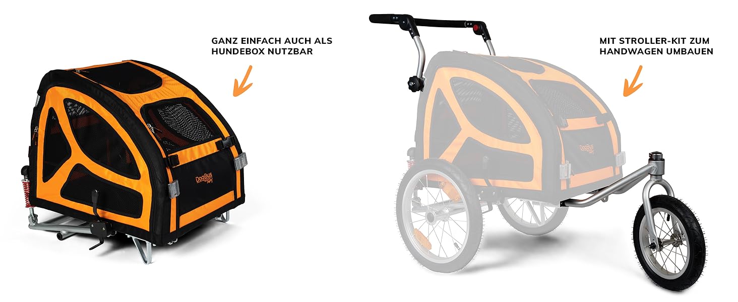 TrendPet DogBus S - Підвісний велосипедний причіп для собак з алюмінію, для малих та середніх собак