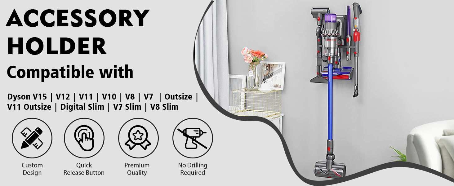 Кріплення для пилососа Dyson V7 V8 V10 V11 V12 V15 - настінна підставка, аксесуар