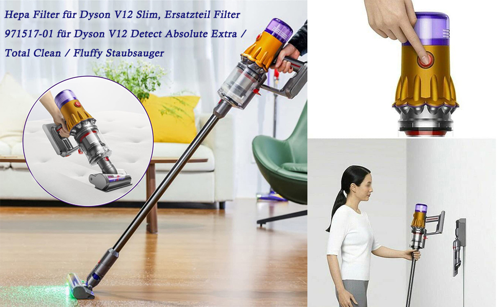 Електрична насадка для миття підлоги Dyson V12 Detect Slim / V10 Slim, з вологою тканиною та знімним баком, 6 змінних ганчірок + 1 бак (V12-3p)