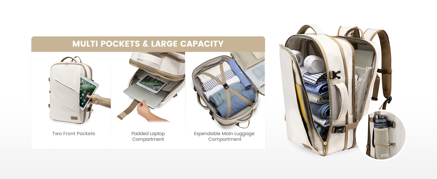 LOVEVOOK Рюкзак для ручної поклажі 30-40L, розширюваний, для ноутбука 17