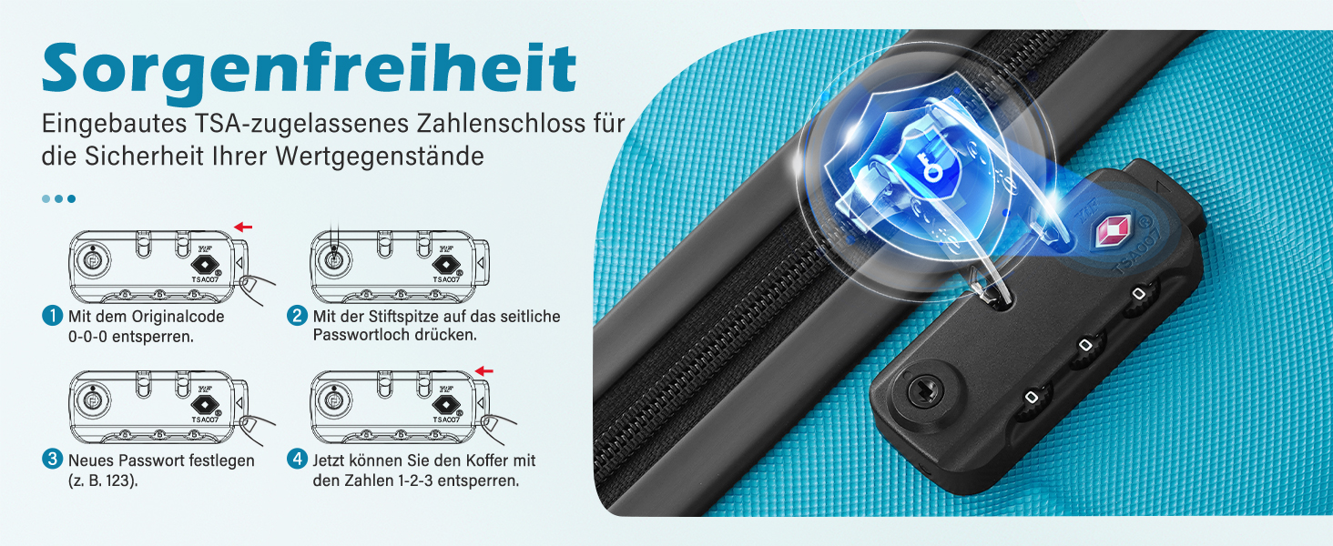 Валіза COOLIFE з ABS пластику, розширювана, з TSA замком та 4 колесами, туркіс-зелена, для ручної поклажі