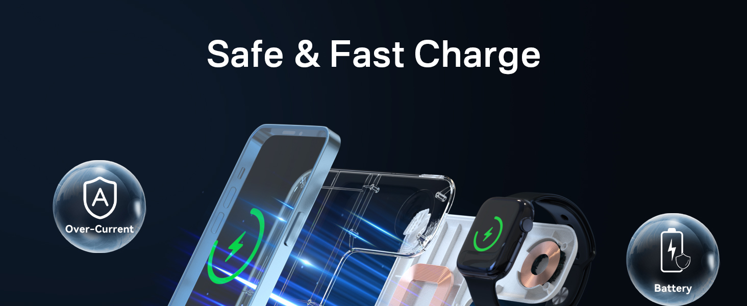 Бездротовий зарядний пристрій Minthouz 3-в-1 з адаптером 18W для Apple iWatch, AirPods та iPhone (Qi сумісний)
