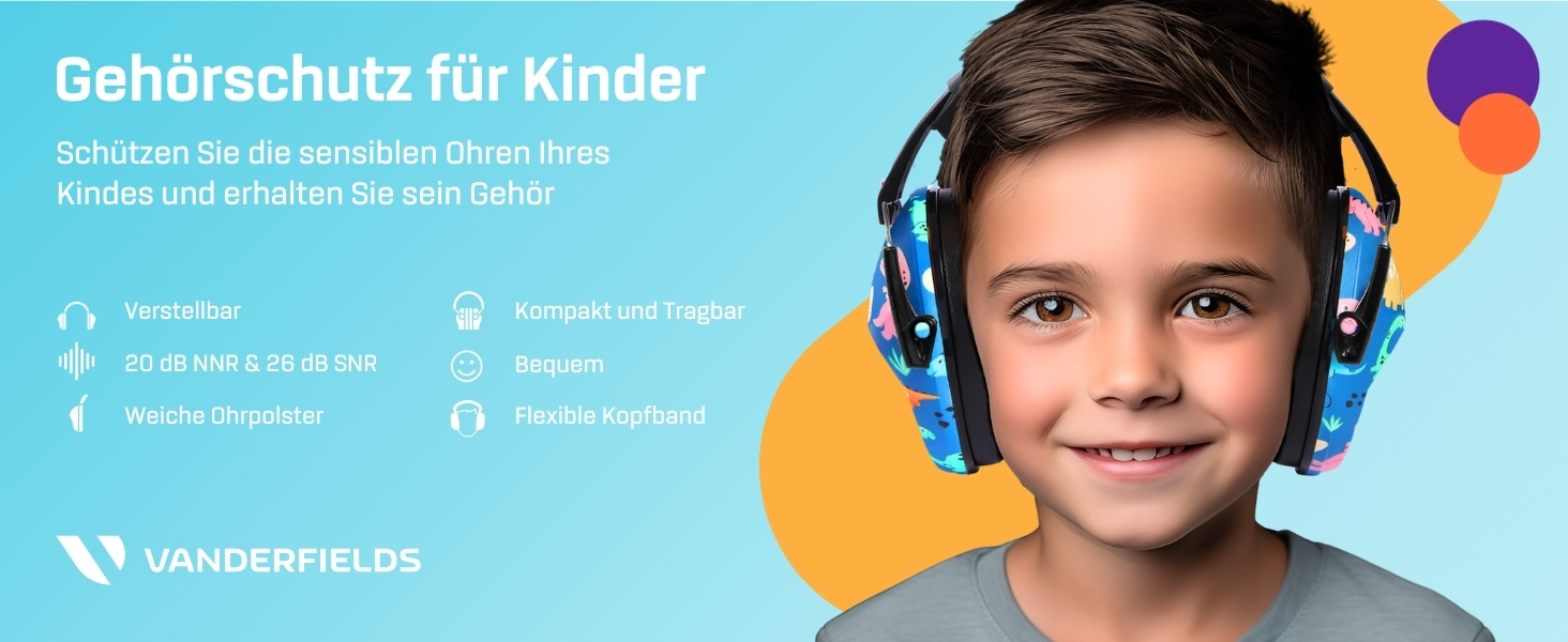 Навушники захисні Vanderfields Premium для дітей 3-12 років - рожевий, шумопоглинання 33.2 dB