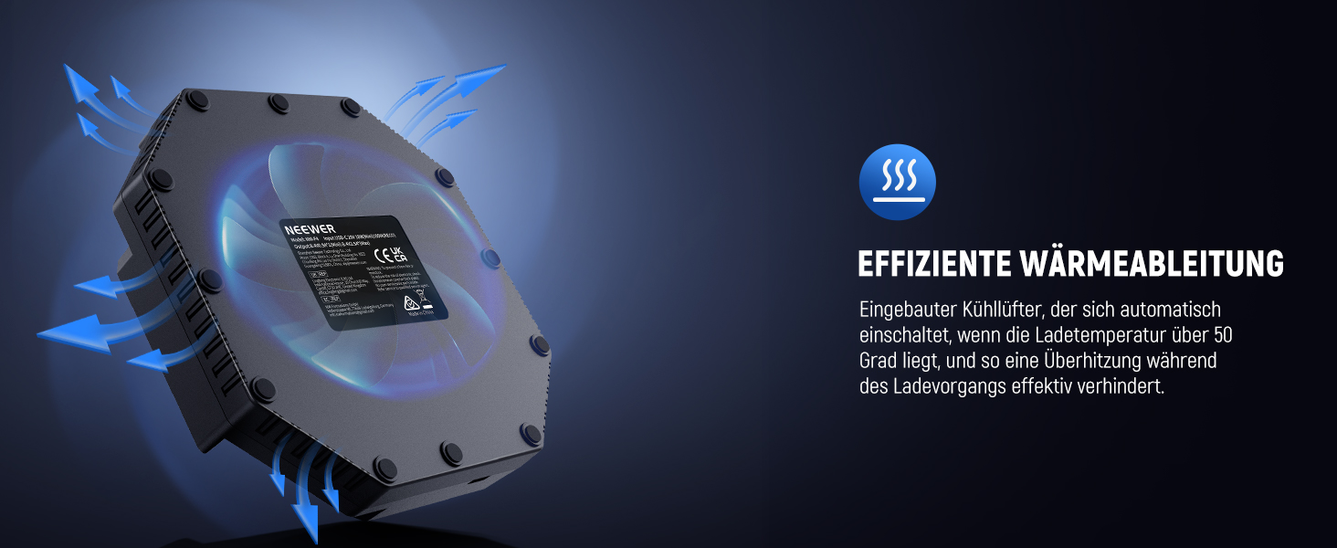 Зарядний пристрій NEEWER NP-F970 з 4 каналами для акумуляторів NP-F550/NP-F750, 100W PD, OLED дисплей, USB-C кабель