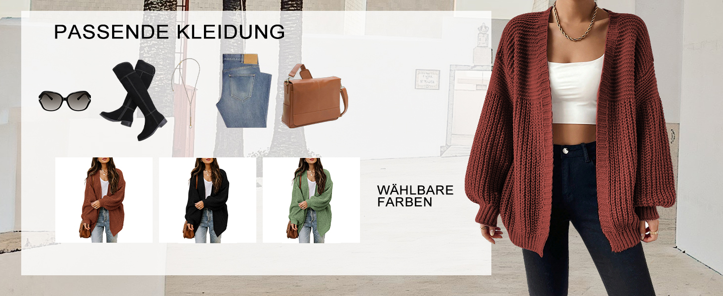 Жіночий в'язаний кардиган оверсайз з відкритим передом, велика в'язка, теплий, кавового кольору, довгі рукави, осінь