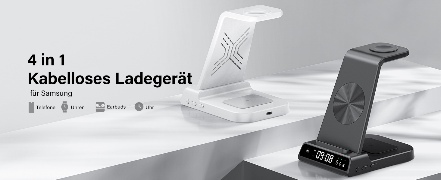 Бездротова зарядка 3-в-1 для Samsung Galaxy S25 Ultra, Watch 8/Ultra/7/6, Buds 3/3 Pro. Підтримка моделей S25/S24/S23, Z Flip 7/Fold 6