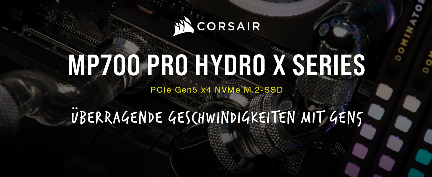 SSD Corsair MP700 PRO 4TB M.2 PCIe Gen5 x4 NVMe 2.0 з водоблоком Hydro X - 11700 MB/s