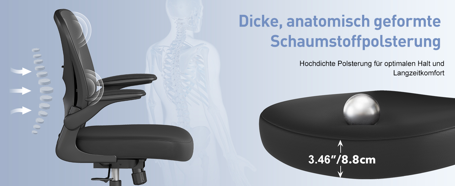 Ергономічне крісло для офісу ZZH, сітка, регульована поперекова підтримка, підйомні підлокітники, дихаюча тканина, обертання на 360°, регулювання висоти, чорний