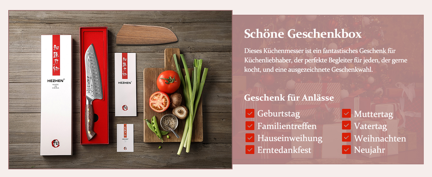 HEZHEN 21см ніж шеф-кухаря з дамаської сталі, 67 шарів, професійний кухонний ніж з дерев'яною піхвою, Full Tang ручка з Micarta