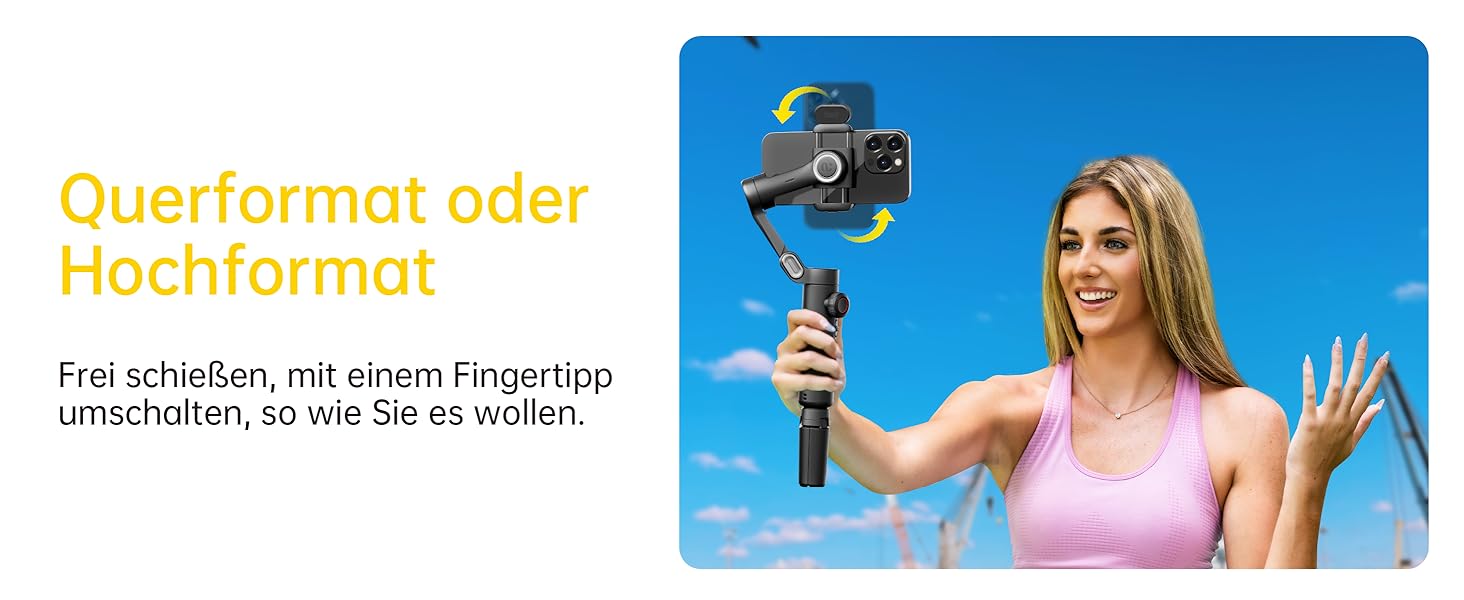 Гімбал AOCHUAN для смартфона з 3 осями стабілізації, RGB-підсвічуванням, трекінгом обличчя та регульованим кільцем фокусування. Підходить для iPhone/Android. Ідеальний для зйомки Vlog та створення контенту.