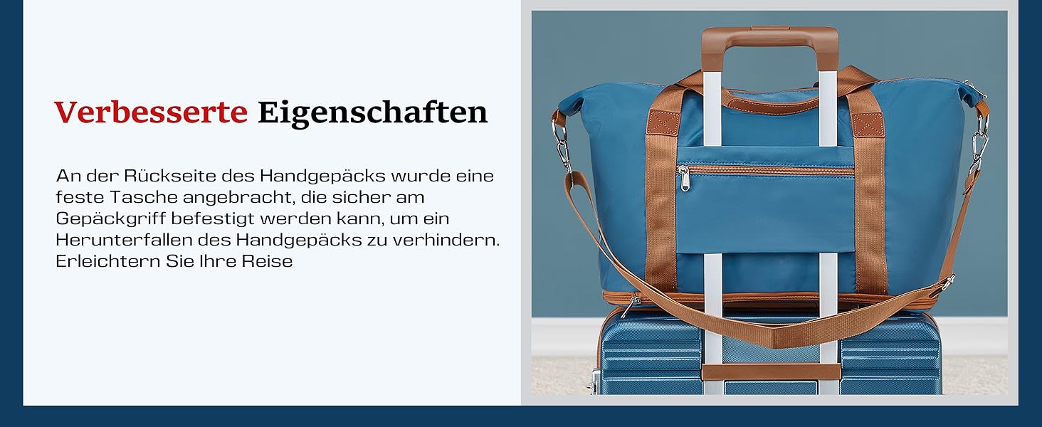 Набір валіз Joyway з ABS-пластику (4 колеса, TSA-замок) з місткою сумкою та культурою. Великий синій кофр