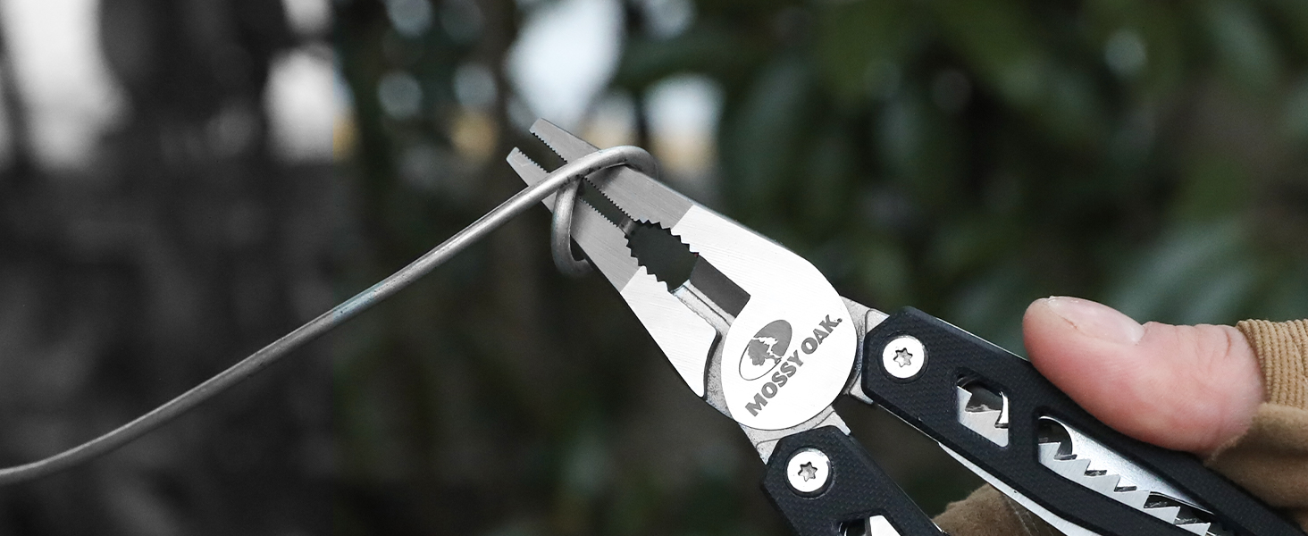 Mossy Oak 21-in-1 Multi-Tool - Folding Knife & Pliers - Camping, Hiking, Repair - with G10 Handle & Carrying Pouch