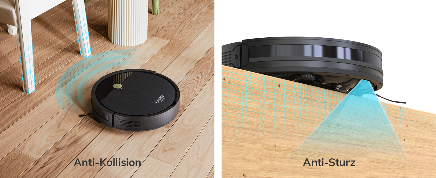 Робот-пилосос безщітковий, самостійно заряджається, з пультом дистанційного керування, тихий, для шерсті тварин та твердих поверхонь, E3