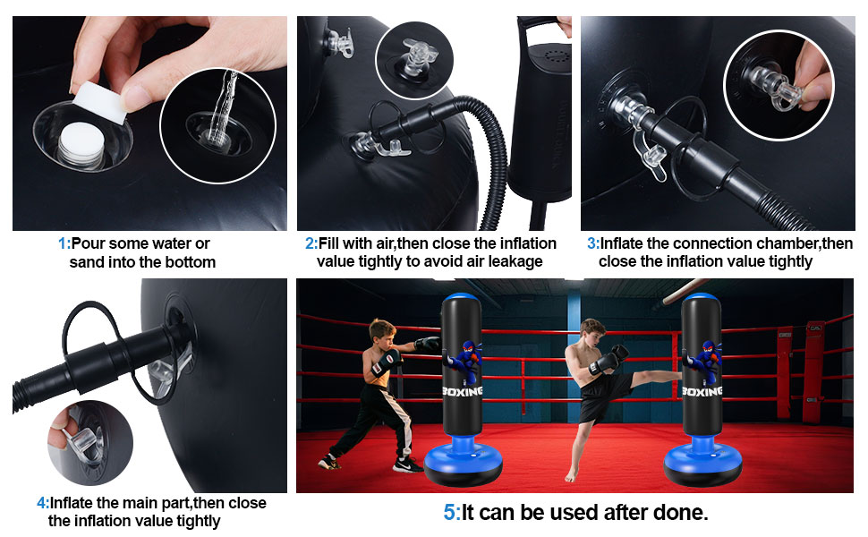 Дитячий боксерський мішок Qoosea 160см з рукавичками та насосом, для карате, кікбоксингу, тхеквондо (3-12 років)