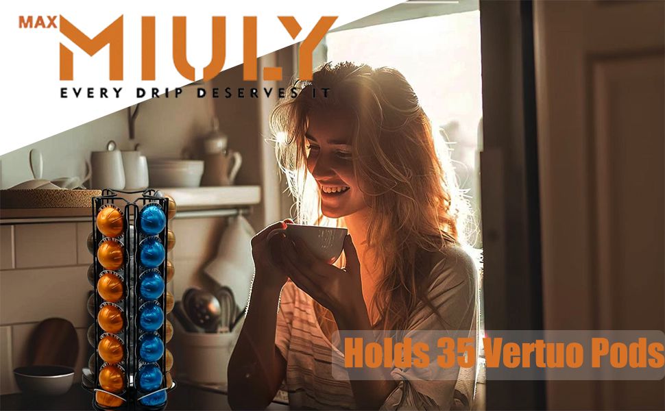 Тримач для капсул Vertuo MaxMiuly - 28 капсул, чорний. Органайзер для капсул Nespresso Vertuo Line