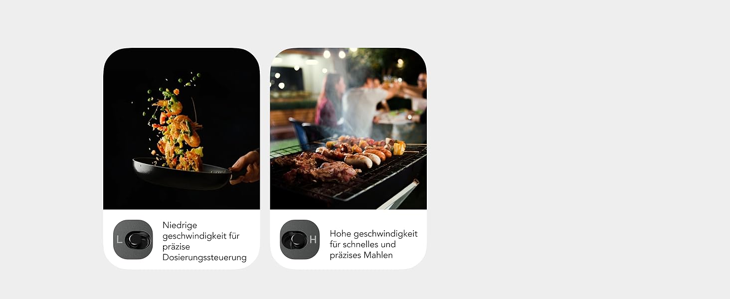 Електрична мельниця для солі та перцю FORLIM, USB-зарядка, регулювання помелу, 7 ступенів, 2 шт. (чорний+білий)