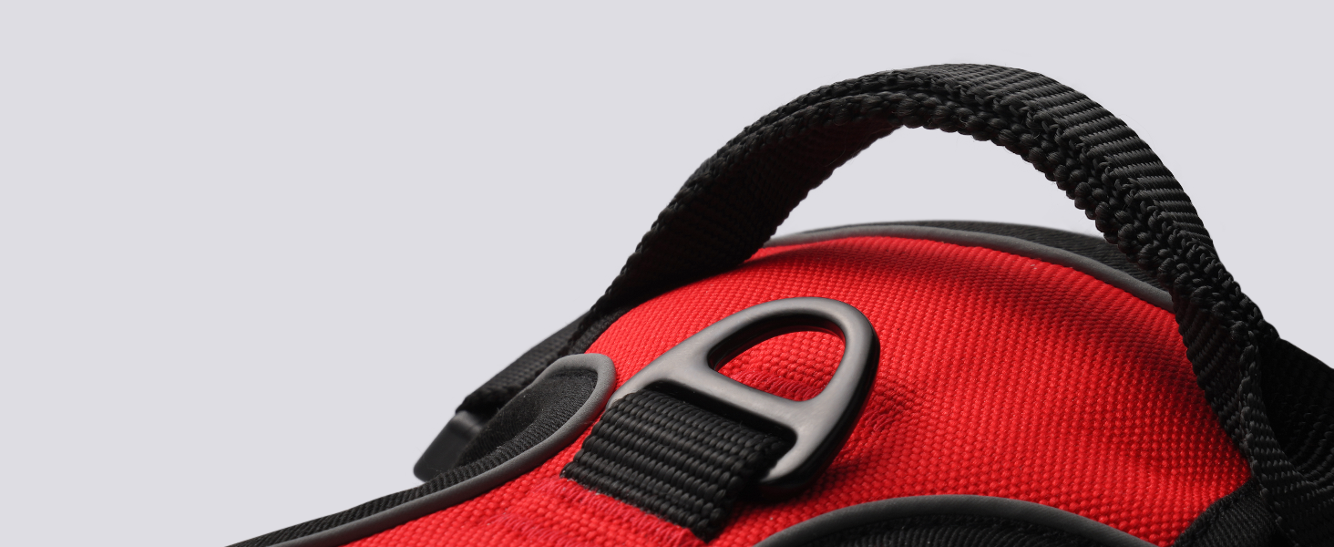 Нагрудник для собак Rabbitgoo середнього розміру, анти-тяга, регульований, великі собаки, дихаючий, з світловідбиваючими смугами, безпечне ведення, червоний (1 шт.)