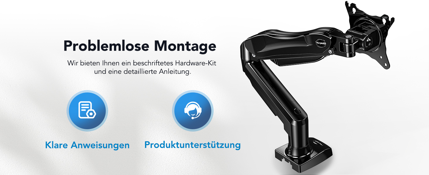 Кріплення для монітора HUANUO, 13-32 дюйми, регульований, VESA 75/100 мм, чорний