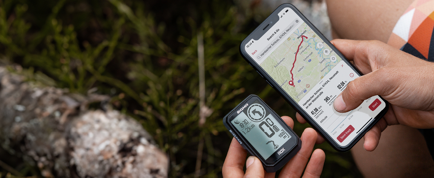 Велокомп'ютер SIGMA ROX 2.0 GPS, бездротовий, чорний, навігація, сумісний з електровелосипедом, USB-C, ANT+, BLE, водонепроникний IPX7, легке встановлення, велотахометр